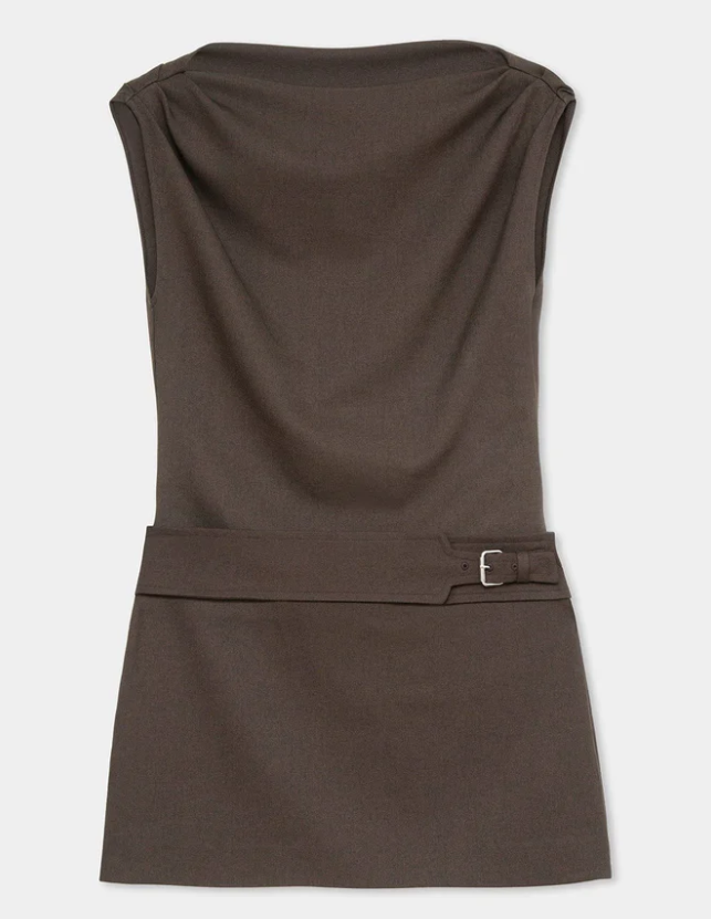Vestido corto Laagam Zola Brown